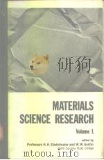 Materials science research.Vol.1     PDF电子版封面     