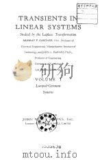 TRANSIENTS IN LINEAR SYSTEMS Studied by the Laplace Transformation     PDF电子版封面     