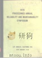 1978 PROCEEDINGS ANNUAL RELIABILITY AND MAINTAINABILITY SYMPOSIUM     PDF电子版封面     