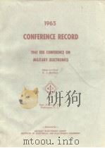 1965 IEEE Conference on Military Electronics     PDF电子版封面     