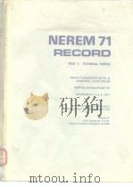 NEREM 71 RECORD Volume 13 PART 1: TECHNICAL PAPERS     PDF电子版封面     