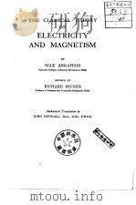ELECTRICITY AND MAGNETISM     PDF电子版封面    M.Abraham 