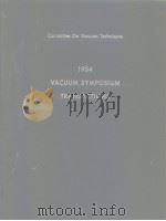 1954 Vacuum Symposium Transactions（ PDF版）