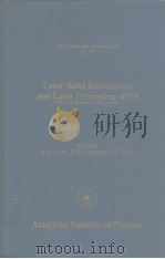 Laser solid interactions and laser processing-1978.     PDF电子版封面     