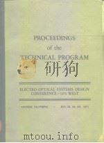 Proceedings of the technical program;Electro-Optica Systems Design Conference.     PDF电子版封面     