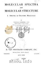 MOLECULAR SPECTRA and MOLECULAR STRUCTURE .Vol.1     PDF电子版封面     