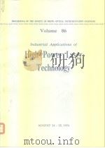 Industrial Applications of High Power Laser Technology Vol.86 1976.     PDF电子版封面     