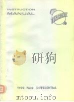 INSTRUCTION MANUAL TYPE 7A22 DIFFERENTIAL     PDF电子版封面     