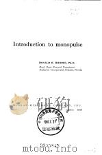 Introduction to monopulse     PDF电子版封面     
