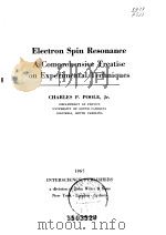 Electron Spin Resonance A Comprehensive Treatise on Experimental Techniques     PDF电子版封面     