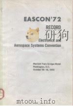 EASCON'72 RECORD Electronics and Aerospace Systems Convention     PDF电子版封面     