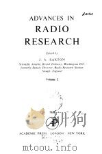ADVANCES IN RADIO RESEARCH Volume 2（ PDF版）
