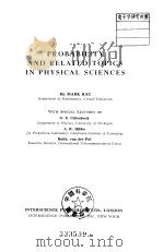 PROBABILITY AND RELATED TOPICS IN PHYSICAL SCIENCES     PDF电子版封面     