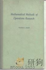 Mathematical methods of Operations research     PDF电子版封面     