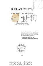 RELATIVITY:THE SPECIAL THEORY     PDF电子版封面     