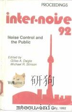 PROCEEDINGS inter·noise 92 Noise Control and the Public (Volume1、2)     PDF电子版封面     
