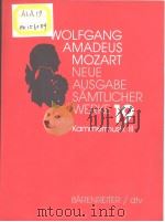 WOLFGANG AMADEUS MOZART NEUE AUSGABE SAMTLICHER WERKE  19     PDF电子版封面  3761859104   