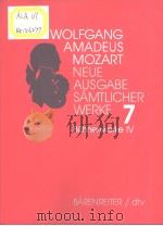 WOLFGANG AMADEUS MOZART  Neue Ausgabe samtlicher Werke  Band 7:Buhnenwerke Ⅳ     PDF电子版封面  3761859104   