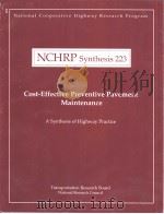 NCHRP Synthesis223 Cost-Effective Preventive Pavement Maintenance     PDF电子版封面  0309058643   