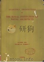 QUARTERLY TRANSACTIONS OF THE ROYAL INSTITUTION OF NAVAL ARCHITECTS OCTOBER 1964 VOLUME 106 NUMBER 4     PDF电子版封面     