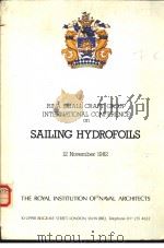 RINA SMALL CRAFT GROUP International Conference on SAILING HYDROFOILS November 12 1982     PDF电子版封面     