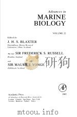 Advances in MARINE BIOLOGY VOLUME 22（ PDF版）