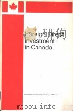 FOREIGN DIRECT INVESTMENT IN CANADA     PDF电子版封面     