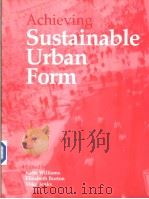 Achieving Sustainable Urban Form     PDF电子版封面     