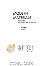 MODERN MATERIALS：Advances in Development and Applications  Volume 7（ PDF版）