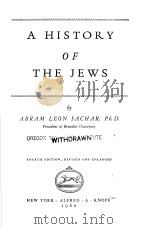 A HISTORY OF THE JEWS     PDF电子版封面     