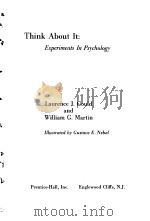 Think about it：experiments in psychology     PDF电子版封面     