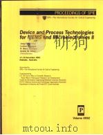 Device and Process Technologies for MEMS and Microelectronics Ⅱ     PDF电子版封面  0819443220   