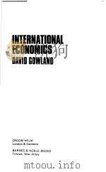 INTERNATIONAL ECONOMICS     PDF电子版封面     