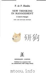 NEW THINKING IN MANAGEMENT     PDF电子版封面     