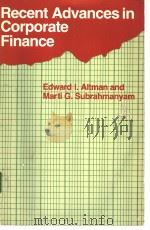 Recent Advances in Corporate Finance     PDF电子版封面     