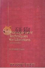 Management Techniques for Librarians     PDF电子版封面  0122438566   