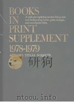 BOOKS IN PRINT SUPPLEMENT 1978-1979     PDF电子版封面     