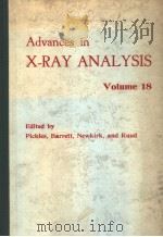 Advances in X-RAY ANALYSIS Volume 18     PDF电子版封面     