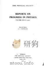 REPORTS ON PROGRESS IN PHYSICS 1960     PDF电子版封面     