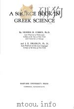 A SOURCE BOOK IN GREEK SCIENCE     PDF电子版封面     