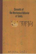 Elements of the Mechanical Behavior of Solids     PDF电子版封面     