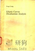 Elliptic Curves Diophantine Analysis     PDF电子版封面     