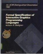 Formal Specification of Interactive Graphics Languages     PDF电子版封面  0262131919   