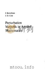Perturbation Methods in Applied Mathematics（ PDF版）