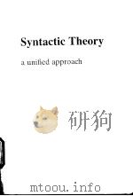 Syntactic Theory     PDF电子版封面     