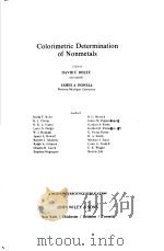 Colorimetric Determination of Nonmetals     PDF电子版封面     