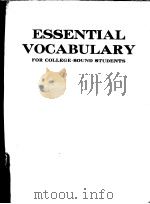 ESSENTIAL VOCABULARY     PDF电子版封面     