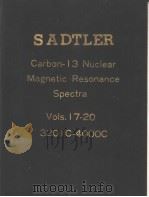 SADTLER Carbon-13 Nuclear Magnetic Resonance Spectra Vols.17-20     PDF电子版封面     