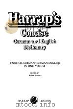 Harraps Concise：German and English Dictionary Germin english deutsch englisch     PDF电子版封面     