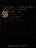 SADTLER THE COBLENTZ SOCIETY INF RARED SPECTRA 1985  1     PDF电子版封面     